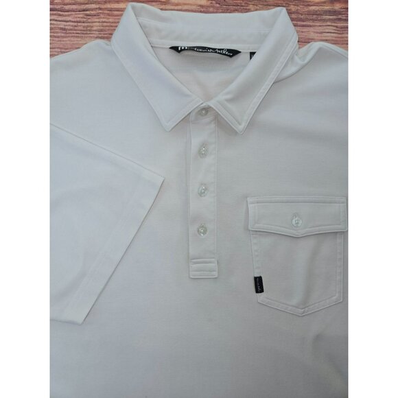 Travis Mathew White Polo Shirt XXL Mens Cotton Blend - Picture 4 of 7